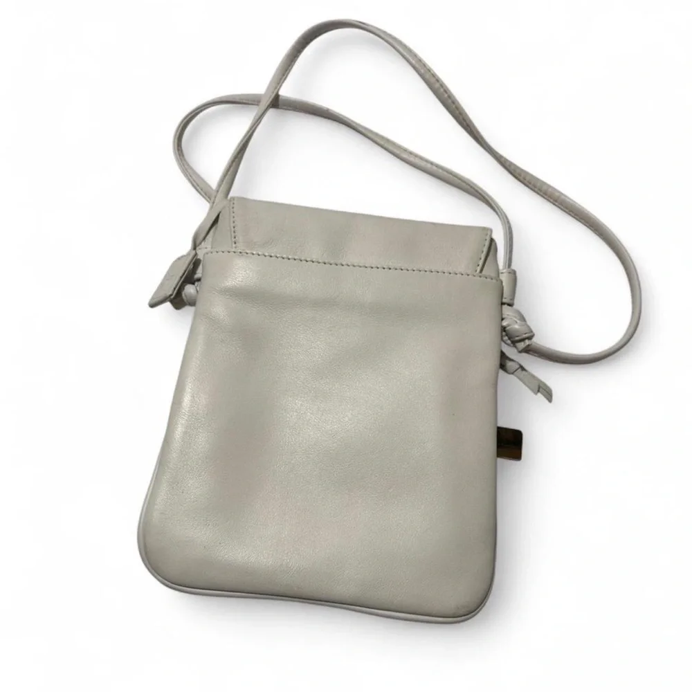 Giani Bernini genuine leather crossbody cream purse vintage - Picture 2 of 8